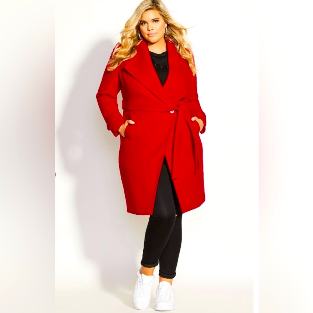 City Chic - NWT beautiful red coat